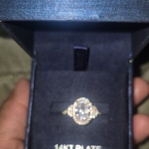 Radiant Gold Women's Ring with Crystal Accents